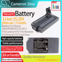 CS Vacuum Battery For Dyson 206340 969352-02 SV12 Fits Dyson V10 Cyclone V10 V10 Cyclone series V10 Absolute V10 Animal 3000mAh