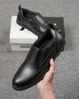 Big Size ARF Smith Black Sepatu Slip On Loafers Formal Kulit Pantofel Hitam Pria Wanita Kerja Kantor