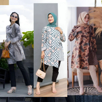 Tunik Batik Modern Tali Samping
