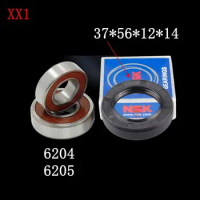 for Panasonic drum washing machine Water seal（37*56*12*14）+bearings 2 PCs（6204 6205）Oil seal Sealing ring parts