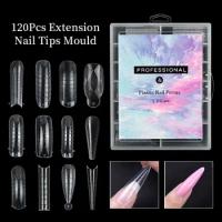 120Pcs/Box Extension False Nails Art Tips Acrylic Finger UV Gel Polish Mold Sculpted Full Cover Press on Nails Manicure Tool
