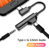 USB C DAC Adapter 2 In 1 Type C To 3.5 Earphone Adapter Audio Type-c To Earphone 3mm Jack AUX Usb C 3.5 For Xiaomi USB-C 3 5