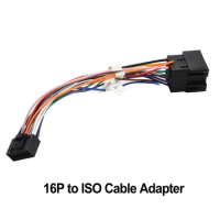 Car Stereo Radio 16 Pin ISO Cable Adapter ABS Universal Male Plug To Female Connector Wiring Harness