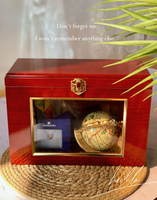 實木黃花梨帶鎖室內裝飾收藏盒桌面收納陳列展示盒紀念品禮盒