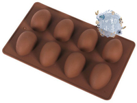 心動小羊^^心動小羊^^雞蛋鵝蛋復活節蛋8孔8連巧克力模矽膠模具 矽膠手工皂模蛋糕翻糖香磚