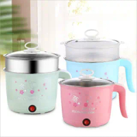 1.3L 18cm 2 Layer Non Stick Electric Pot Pan Mini Rice Cooker With Steamer