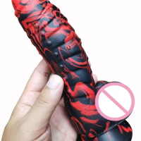 CPWD Soft Silicone Dildo Realistic Simulation Dinosaur Scales Dildo &amp; Suction Cup G-spot Big Anal Strapless Dildo Strapon