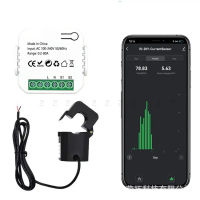 Tuya WiFi Power Monitor 80A Electric Meter Current Power Statistics Monitoring Device Transformer On