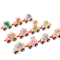Wooden Train Set For Toddler Train Set For Kids Train Track Accessories Wood Train Set For Kids Party Favors Educational Toys