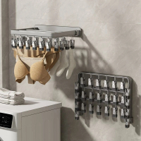 可折疊晾衣架不銹鋼洗衣晾衣架帶 26 個夾子#YH26_01129