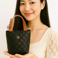(Kiara) SALVA Tas Tangan Tenteng HP Tempat Kosmetik Souvenir Umroh Wedding Model Quilted Kulit Sinte