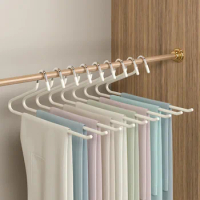 Goose-Type Plastic Dipping Pants Rack Wardrobe, Pull-out Retractable Z-Shaped Women's Clothes Hanger Multi-Layer Storage Trolley
