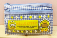 【震撼精品百貨】Hello Kitty 凱蒂貓 Hello Kitty日本SANRIO三麗鷗KITTY化妝包/筆袋-格子小雞*85575 震撼日式精品百貨