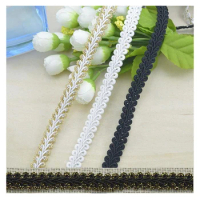 Free Shipping Factory Wholesale Clothing Braided Lace Trim 1.2cm Wide Centipede Ribbon Lace 50 Meters/Lot