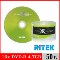 【RITEK錸德】16x DVD-R 4.7GB X版/50片裸裝