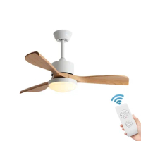 Ceiling Fan with 90W LED Light 42/52 Inch 3 Solid Wood Blade DC 28W Pure Copper Motor Used for living room, bedroom, dining room