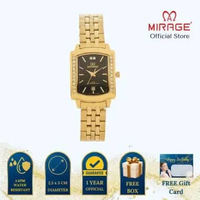 Mirage Jam Tangan Wanita Permata Analog 7442 L Gold Original Stainless Plat Putih