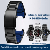 316 Stainless Steel Watchband For Casio MTG Watch B1000 Metal Strap Heart of Steel GSHOCK MTG-B1000 Black Silver Men‘s Bracelet