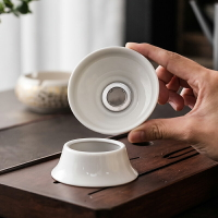 陶瓷茶漏全瓷一體過濾組泡茶茶葉過濾網創意陶瓷茶道配件茶具M