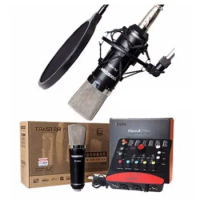 Takstar PC-K600 recording microphone with iCON upod pro sound card for studio recording, chat room,broadcasting