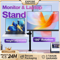 Monitor Bracket & Laptop Stand 17-32\ dengan Tray Notebook Adjustable 360° Bahan Logam Kualiti Tingg