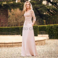 Elegance Mother Of Bride Dresses Blush Applique Evening Gowns