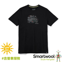【SmartWool 美國 男 Merino Sport 150塗鴉短袖T恤《吉普車探險/黑》】SW016570/短T/排汗衣