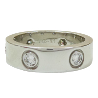 【二手名牌BRAND OFF】Cartier 卡地亞【激安價】 18K 白K金 LOVE Full Doamond 鑽石 戒指 #51