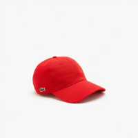 【LACOSTE】中性款-有機棉斜紋帽(紅色)