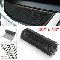For 40''x13'' Aluminum Mesh Grill Cover Car Bumper Fender Hood Vent Grille Net Black