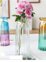 花瓶 創意彩色玻璃  高腳花瓶30cm
