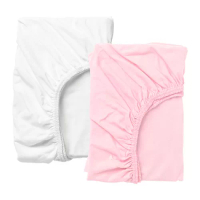 LEN 嬰兒床床包, 白色/粉紅色