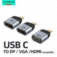 OTG Type C To Vga Adapter HDMI-Compatible Dp Otg USBC Converter Laptops Phone Monitor Video Output USB-C Adapter