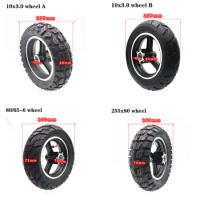 10 Inch Wheels for Kugoo M4 Pro Folding Electric Scooter 10x3 Off-road Inner Outer Tire with Alloy Rims 255x80 Tyre 80/65-6