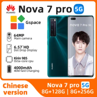 Original HuaWei Nova 7 Pro 5G SmartPhone Kirin 985 8GB RAM 128GB 256GB ROM 4000mAh 64.0MP Main Camera NFC used phone