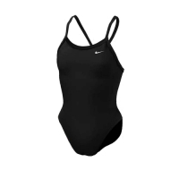 NIKE SWIM 女連身泳裝-海邊 游泳 沙灘 戲水 泳衣 連身泳衣 NESSA017-001 黑白