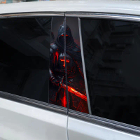 2pcs Knight Warrior Car Decal Car B-Pillar Vinyl Decal Waterproof Car Covered With Scratch Decorativ