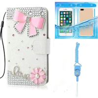 for Apple iPhone 11 pro Max, with universal waterproof pouch, cover, bling girl, PU leather, wallet, flip, phone case