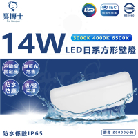 【亮博士】LED 吸壁兩用燈 14w 日系長方形吸頂燈(黃光 白光 防水IP65)