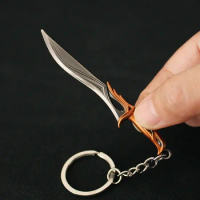 Valorant Weapon Melee Reaver Keychain Game Peripheral Sovereign Mini-Knife Pendant Samurai Sword Katana Model Kid Toy for Boys