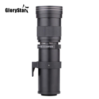 GloryStar 420-800mm F/8.3-16 Super Telephoto Lens Manual Zoom Lens +T2 Adaper Ring for Canon DSLR Cameras EF EF-S Mount Lens