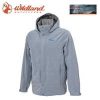 【Wildland 荒野 男 單件式防水透氣外套《灰藍》】W3912/Champ-Tex/保暖夾克/防風防雨/爬山健行