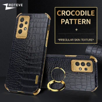 A72 Case ZROTEVE Crocodile Leather Ring Holder Soft Cover For Samsung Galaxy A52 A12 A22 A32 A13 A33 A53 A73 M52 A34 A54 Cases