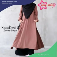 [P R O M O] Gamis Polos Noura dress crincle polos terbaru tunik midi dress simpel Termurah Bekualita