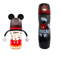 【Pigeon 貝親】+Disney迪士尼母乳實感PPSU握把奶瓶240ml+米奇兩用直飲水瓶570ml(迪士尼 奶瓶 水瓶)