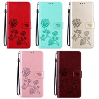 Case For Samsung Galaxy A13 M33 Cover Case PU Leather 3D Rose Elegant Flip Wallet Cases For Galaxy A53 Mobile Phones Case