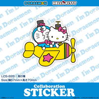 日本代購直送 哆啦A夢 x Hello Kitty 飛機 防水防曬 貼紙 日本製