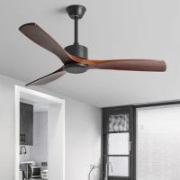 Modern 42 52 Inch Solid Wood Ceiling Fan 3 Wooden Blade Copper Motor With Remote Control 100-265V Decorative Fans For Bedroom