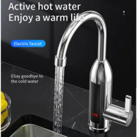 3000W Electric Water Heater Kitchen Faucet Instant Hot Water Heater Faucet Hot Cold Water Dual-Use LCD Display Instant Heating
