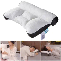 Ergonomic Neck Support Pillow Cervical Protection Memory Foam Pillows for Side Back &amp; Stomach 3D Mesh Fiber Neck Rest Cushion